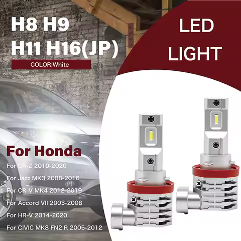 2Pcs/Set Car LED Headlight Fog Lamp M4 1860 Chip H8/H9/H11/H16(JP) for Honda CIVIC MK8 CR-Z CR-V MK4