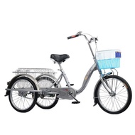 Yulong Pedal Double Chain Bicycle Basket Walking Bicycle for Middle-Aged and Elderly Elderly Pedal Universal Tricycle Adult Men and Women
