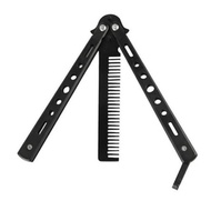 BUTTERFLY BALISONG IRON COMB FOLDING COMB FULL IRON BARBERSHOP KNIFE