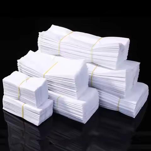 50PCS Open Top White Cotton Paper Side Gussets Bag Translucent Coffee Tea Fruits Spice Cereals Nuts 