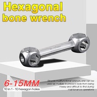 Repair Tool Bone Type Wrench Spanner with 10 Holes 6-15mm Spanner
