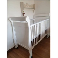 SENI DAYA Dion 4 in 1 Full Board Baby Cot with Side Rail PACKAGE DEAL with Mattress FREE GIFT