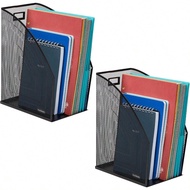 Mind Reader Vertical File Storage Set Of 2 Desktop Organizer Workspace Office Metal Mesh 6.25" L X 1