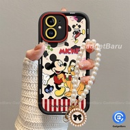 HP New Mickey pattern cartoon silicone Cow phone case cute strap with hanging strap cover case for I