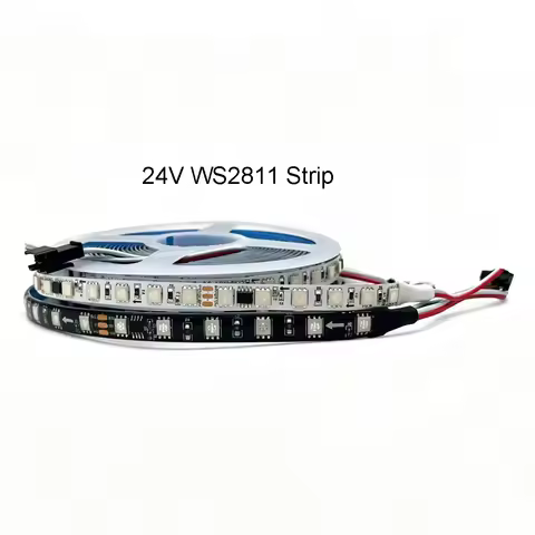 24V WS2811 RGB Led Strip Light 5050 Pixel Addressable 60 84 LEDs/M External 1 IC Control 6 Leds Tape