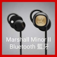 全新 Marshall Minor II 無線藍牙 Wireless Bluetooth 5.0 黑啡白3色 支援 AptX 有Mic iPhone Android 手提免提 手機 使用 12小時
