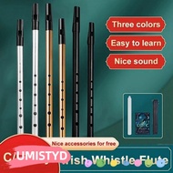 UMISTYDREAMUM9U Aluminum Tin Whistle, 6 Holes Easy-to-learn Irish Whistle Flute, Portable C/D Key Ri
