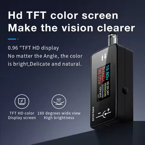 KWS-DC28 Voltage Current Detector DC 5525 Interface Tester Color Screen Display Volt Ammeter Cell Ph