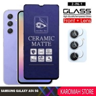 PACKAGE 2 INC 1 TEMPERED GLASS SAMSUNG GALAXY A54 5G MATTE ANTI BLUE - SAMSUNG A54 5G