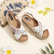 HM1 Women's Embroidered Flower Espadrille Sandals
