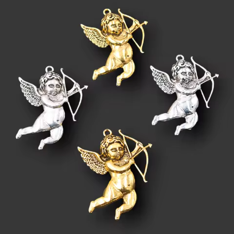 Retro Cupid Pendant Love Charm Love Angel Charm Love God Arrow Charm Silver Plated Pendant Valentine