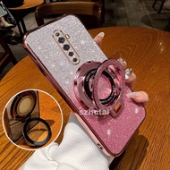 Handphone Case oppo reno 2f reno 2z reno 2 New Glitter Plating Frame Transparent With Magnetic Sucti