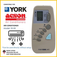 York / Acson Replacement For York Acson Aircond Air Conditioner Remote Control YK-02