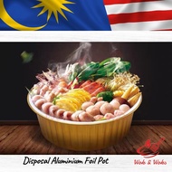Disposal Aluminium Foil Poon Choy Pot With Lid / Pelupusan Periuk Dengan Penutup Aluminium Kerajang 