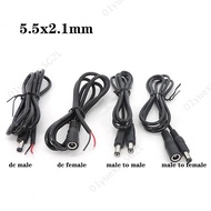 Black 5.5x2.1mm DC Cord Wire Male to male Female Power 2 wire pin 20awg 22awg extend connector Cable
