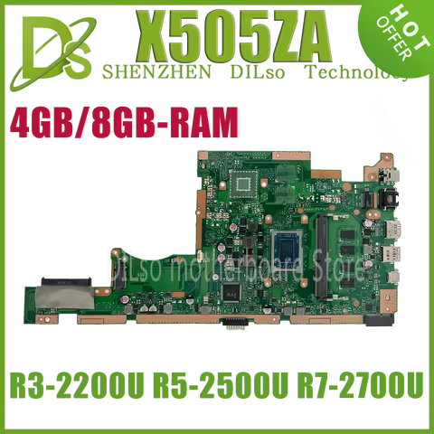 KEFU X505ZA Laptop Motherboard For ASUS RX505Z A580Z A505Z X505Z Mainboard W/R3-2200U R5-2500U R7-27