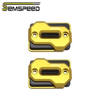 SEMSPEED Motorcycle 2pcs CNC Front Brake Fluid Reservoir Clutch Tank Oil Cup Cover For FKM Venture 1