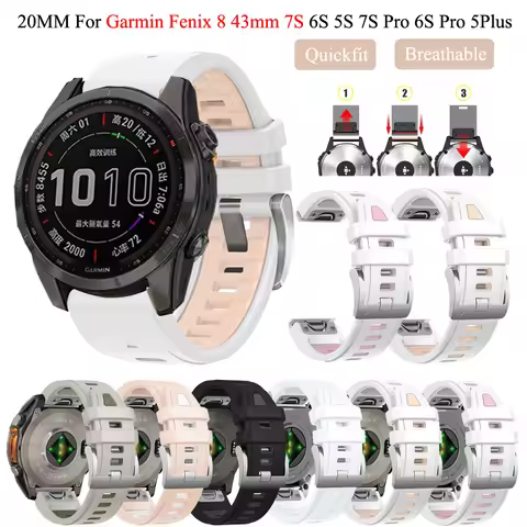 For Garmin Fenix 8 43mm Original Silicone Wristband for Garmin Epix Pro/Fenix7S 6S 5S 7S Pro 6S Pro/