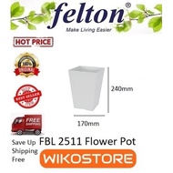Hot Price [Wikostore]  Felton FBL2511 Square Flower Pot 7''Dia x 9.5''H