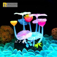 Fluorescent Lotus Leaf Coral Aquarium Simulation   Mushroom Lotus Fish Tank Decoration Water Grass Artificial Luminous Decoration Bottom Suction Cup