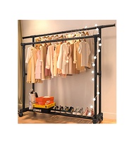 Mobile Hangers Floor-To-Ceiling Bedroom Clothes Shelving Light Luxury Clothes Hat Rack Simple Drying Rack Household Clothes Hang