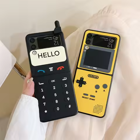 Retro Phone Game Console for Samsung Galaxy Z Flip 8 7 6 5 Protective Back Cover for ZFlip8 ZFlip6 Z
