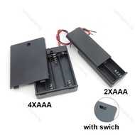 Black 2 4 Slot AAA Battery Holder Case Box 2xAAA 4XAAA 3v 6v 1.5v Leads ON/OFF Switch Cover Standard