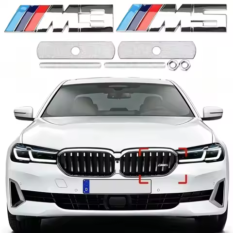 Metal Car Front Grill Badge Emblem Sticker for BMW M Series M3 M5 X Series X1 X3 X5 X6 - Universal F