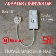 BROCO Kaki 3 ADAPTER KONVERTER TRAVEL Arab Saudi UMROH Colokan Listrik / Adaptor Kaki 3 untuk Travel