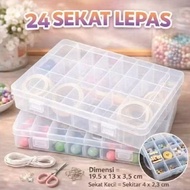 Permanent 24-Section Mica Box J24 - Dimensions 19x13x2.2 cm - Grid Size 3x3 cm - Ideal for Storage