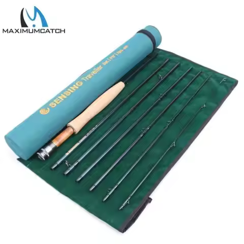 Maximumcatch 9FT 2.7M 7 Section Fly Fishing Rod 5-8WT Carbon Fiber Travel Fly Rod with 48cm Tube