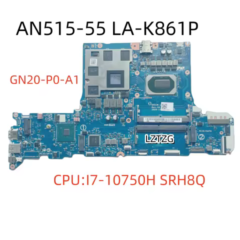 LA-K861P For Acer Nitro 5 AN515-55-59MT Laptop Motherboard I7-10750H RTX3050 4G NB.QDV11.002 100% Te