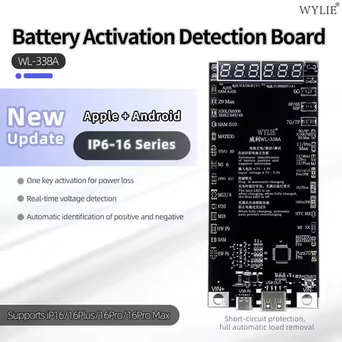 WYLIE WL-338A Smart Battery Activation Board for iPhone 6-16 Series & Android Battery Repair Tool