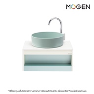 LMU1060/7K(AG) เฟอร์นิเจอร์กันน้ำ 100 % +อ่างล้างหน้า ขนาด 60 ซม.สีขาว+อลูสีเขียว (AL-209) แบรนด์ M