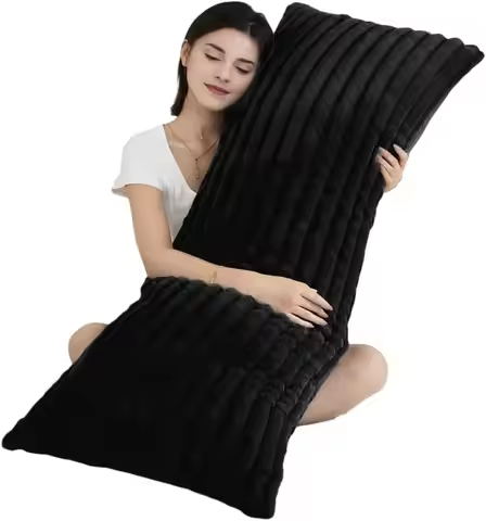 Long Body Pillow with Removable Faux Fur Cover, 20x54 Inches for Side Sleepers and Pregnancy Support