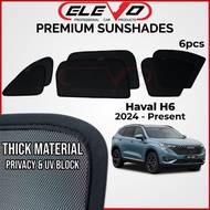 ELEVO Haval H6 2024 to Present Sunshade Car Windows Sun Shades 6pcs