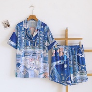 ชุดนอน Muslin Pajamas Silk Satin รุ่น Moonlit Library (N2202 T2202 L2202) | ชุดนอนชุดเที่ยว