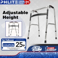 PHLife Walker for Elderly Adult Foldable Stainless Steel Walking Aid Adjustable Height Lightweight W