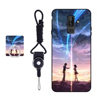 Samsung Galaxy J8 2018，Silicon Soft Case for Samsung Galaxy J8 2018/J600G/J600F Protective Phone Case With the Same Pattern Ring And String