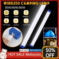 LED Light Tube T5 USB Rechargeable USB Light Magnetic Portable Emergency Camping Tube Lamp Outdoor Light Night Market Light Pasar Malam Lampu Lithium Battery DC5V 30W/60W/80W Tube Light