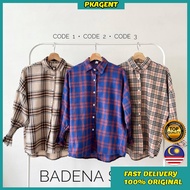 BADENA SHIRT | BAJU KEMEJA CORAK KOTAK PETAK LENGAN PANJANG - WOMEN TOPS CLOTH CHECKERED TOP MUSLIMA