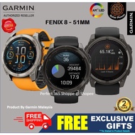 🇲🇾 Garmin Fenix 8 51MM AMOLED Sapphire Solar Titanium Bezel  - Outdoor Watch Call ECG New 2024