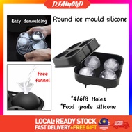 Diamond Round Ice Cube Mould Big Ice Mold Silicone Ice Cube Tray Ice Ball Mold Ais Batu Bulat Mould 