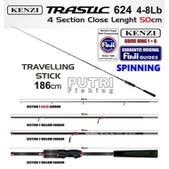 JORAN KENZI TRASTIC 624 TRAVEL ROD Fuji Guides 4-8lbs spinning