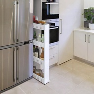 2-tier / 3-tier/ 4-tier slim trolley rack kitchen bathroom storage organizer Multipurpose Shelf - Wh