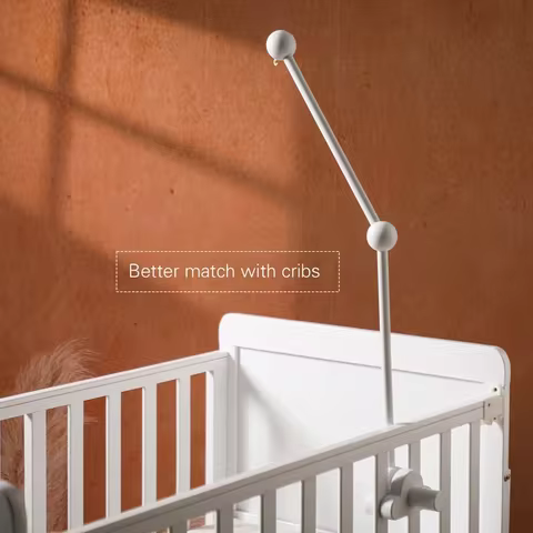 Baby Wooden Cloud Bed Bell Rattle Holder Bracket Mobile Hanging Rattle Toys Arm Bracket for 0-12 Mon
