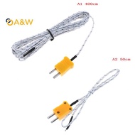A&W 1PC K type temperature sensor thermocouple probe cable wire 0.5/4m