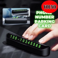 Car Temporary Parking Card Hidden Luminous Phone Number Magnectic Sticker Night Light Card Plate Car