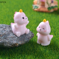 OP Miniature Cute Cartoon Dinosaur Figurine Micro Landscape Resin Ornaments For Home Decoration Kawaii Animal Room Desk Decor Gift SG