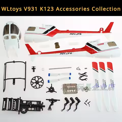 WLtoys V931 K123 AS350 RC Squirrel 3 Paddle Helicopter Parts Accessories Propellers Motor Servo Land
